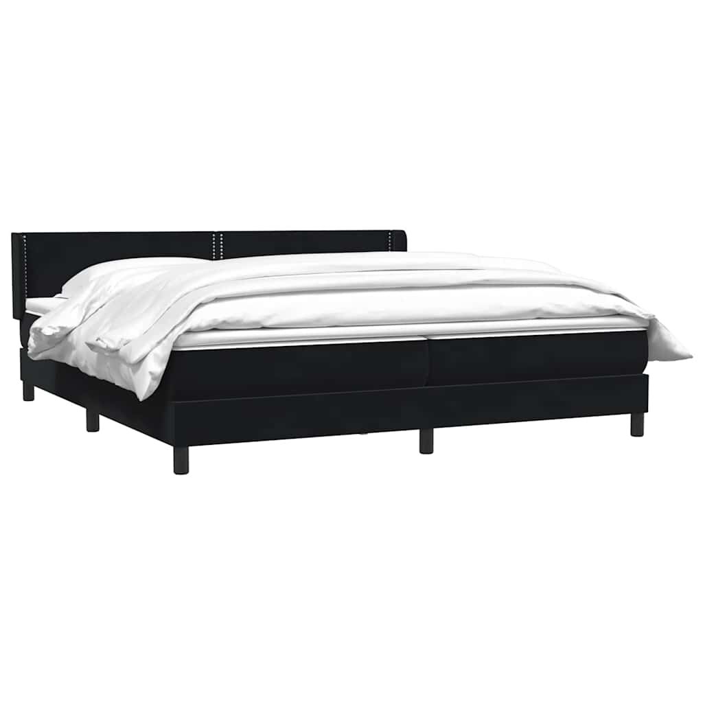 vidaXL Box Spring Κρεβάτι με στρώμα Σκούρο πράσινο 80x210 cm Velvet