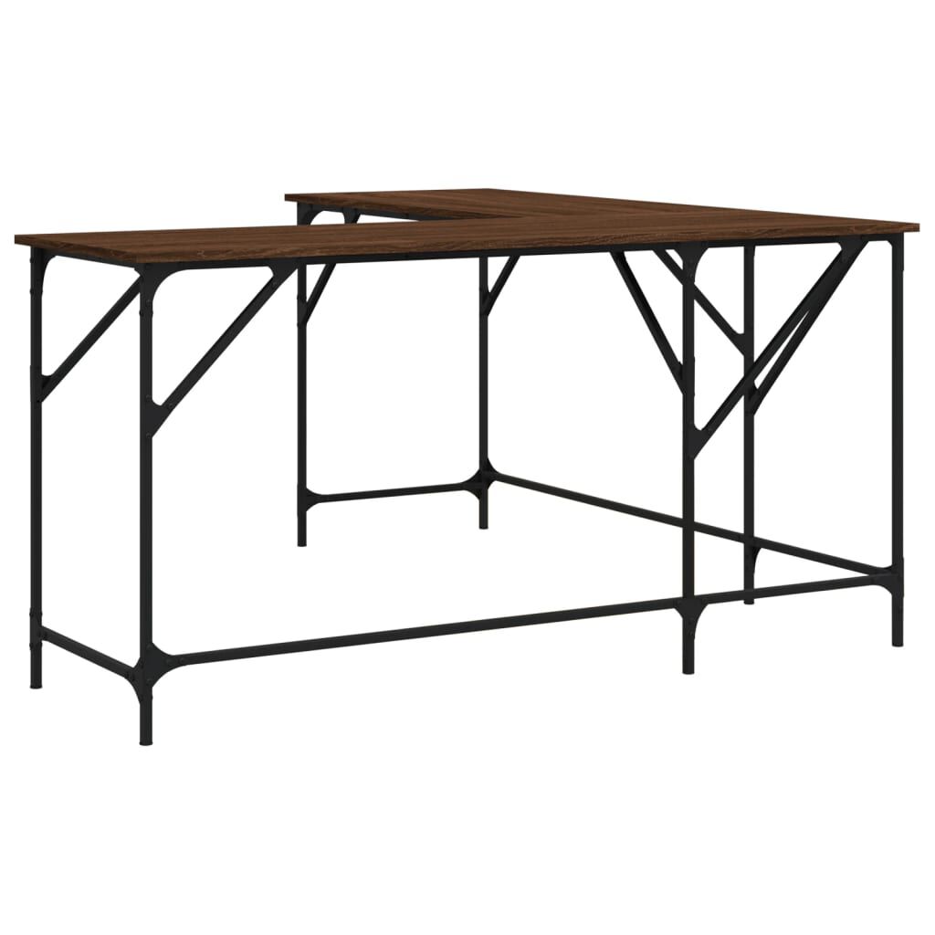 vidaXL Γραφείο Καφέ Δρυς 149x149x75 εκ. από Επεξεργασμένο Ξύλο