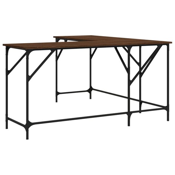vidaXL Γραφείο Καφέ Δρυς 149x149x75 εκ. από Επεξεργασμένο Ξύλο