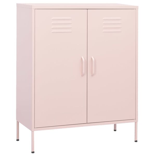 vidaXL Ντουλάπι Αποθήκευσης Ροζ 80 x 35 x 101,5 εκ. Ατσάλινο