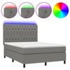 vidaXL &Kappa;&rho;&epsilon;&beta;ά&tau;&iota; Boxspring &mu;&epsilon; &Sigma;&tau;&rho;ώ&mu;&alpha; & LED &Sigma;&kappa;.&Gamma;&kappa;&rho;&iota; 140x190&epsilon;&kappa;. &Upsilon;&phi;&alpha;&sigma;&mu;ά&tau;&iota;&nu;&omicron;