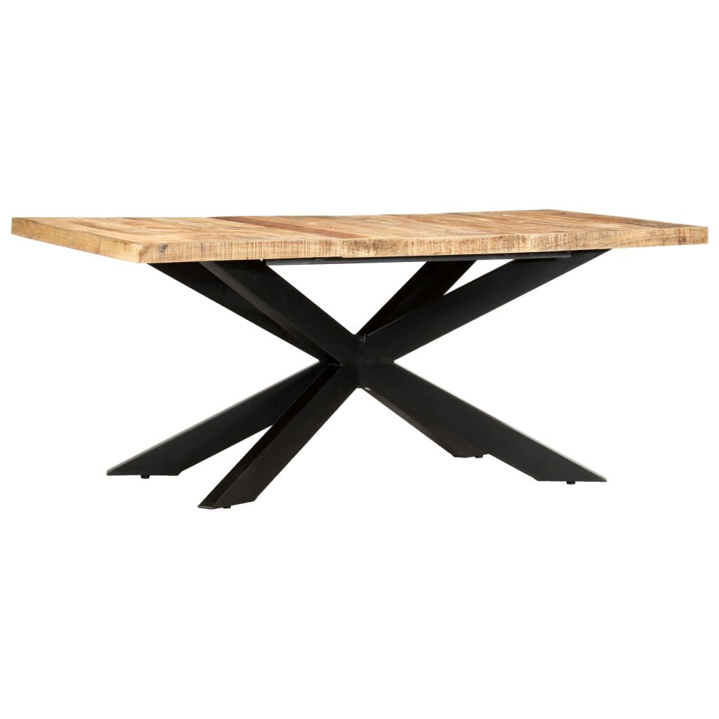 vidaXL Τραπεζαρία 180 x 90 x 76 εκ. από Μασίφ Ακατέργαστο Ξύλο Μάνγκο