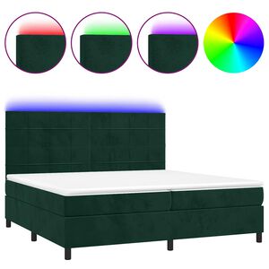 vidaXL &Kappa;&rho;&epsilon;&beta;ά&tau;&iota; Boxspring &mu;&epsilon; &Sigma;&tau;&rho;ώ&mu;&alpha; & LED &Sigma;&kappa;. &Pi;&rho;ά&sigma;&iota;&nu;&omicron; 200x200&epsilon;&kappa; &Beta;&epsilon;&lambda;&omicron;ύ&delta;&omicron;