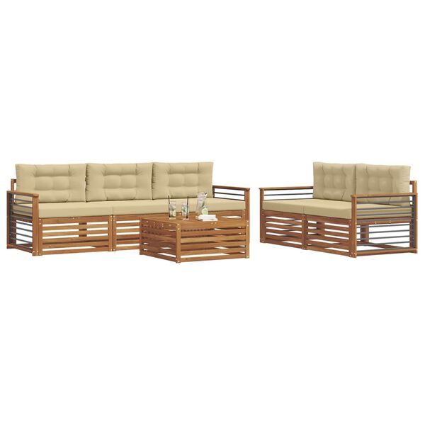 vidaXL &Sigma;&epsilon;&iota;&rho;ά &Kappa;&alpha;&nu;&alpha;&pi;έ &Epsilon;&xi;&omega;&tau;&epsilon;&rho;&iota;&kappa;&omicron;ύ &mu;&epsilon; &mu;&alpha;&xi;&iota;&lambda;ά&rho;&iota; 6 pcs &Phi;&upsilon;&sigma;&iota;&kappa;ό &kappa;&alpha;&iota; &Mu;&pi;&epsilon;&zeta;