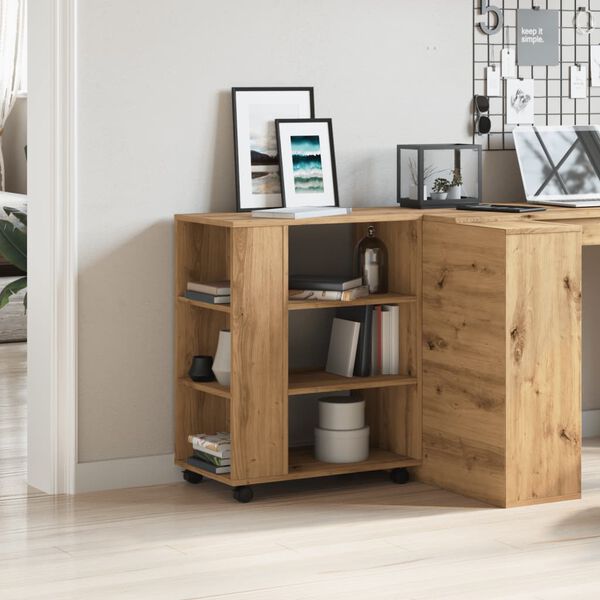 vidaXL Ντουλάπι Τροχήλατο Αρτισιανή Δρυς 60x35x75 εκ. Επεξεργ. Ξύλο