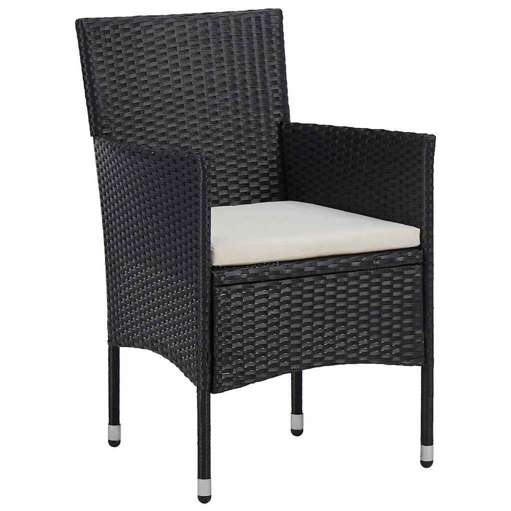 vidaXL Σέτ φαγητού για κήπο με μαξιλάρι 5 pcs Γκρι Πολυ ράταν