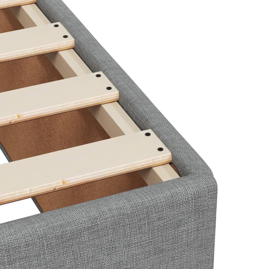 vidaXL Κρεβάτι Boxspring με Στρώμα Ανοιχτό Γκρι 90x200 εκ. Υφασμάτινο