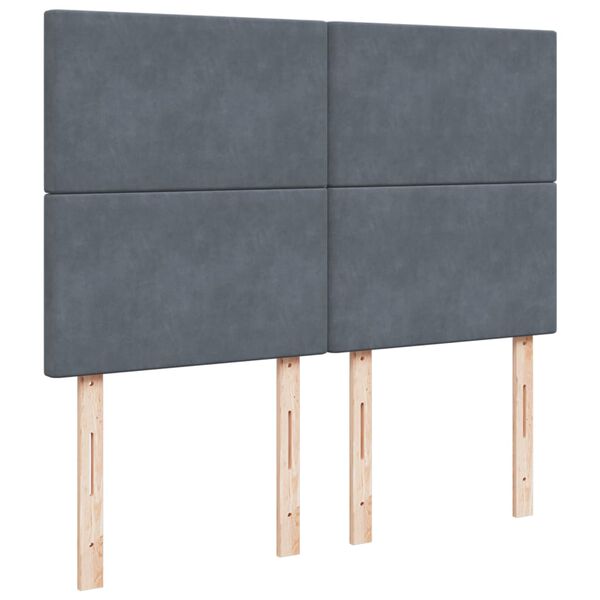 vidaXL Κρεβάτι Boxspring με Στρώμα Σκούρο Γκρι 140x200 εκ. Βελούδινο