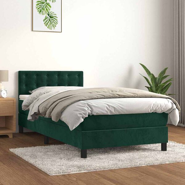 vidaXL &Kappa;&rho;&epsilon;&beta;ά&tau;&iota; Boxspring &mu;&epsilon; &Sigma;&tau;&rho;ώ&mu;&alpha; &Sigma;&kappa;&omicron;ύ&rho;&omicron; &Pi;&rho;ά&sigma;&iota;&nu;&omicron; 90x190 &epsilon;&kappa;. &Beta;&epsilon;&lambda;&omicron;ύ&delta;&iota;&nu;&omicron;