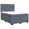 vidaXL Κρεβάτι Boxspring με Στρώμα Σκούρο Γκρι 140x200 εκ. Βελούδινο