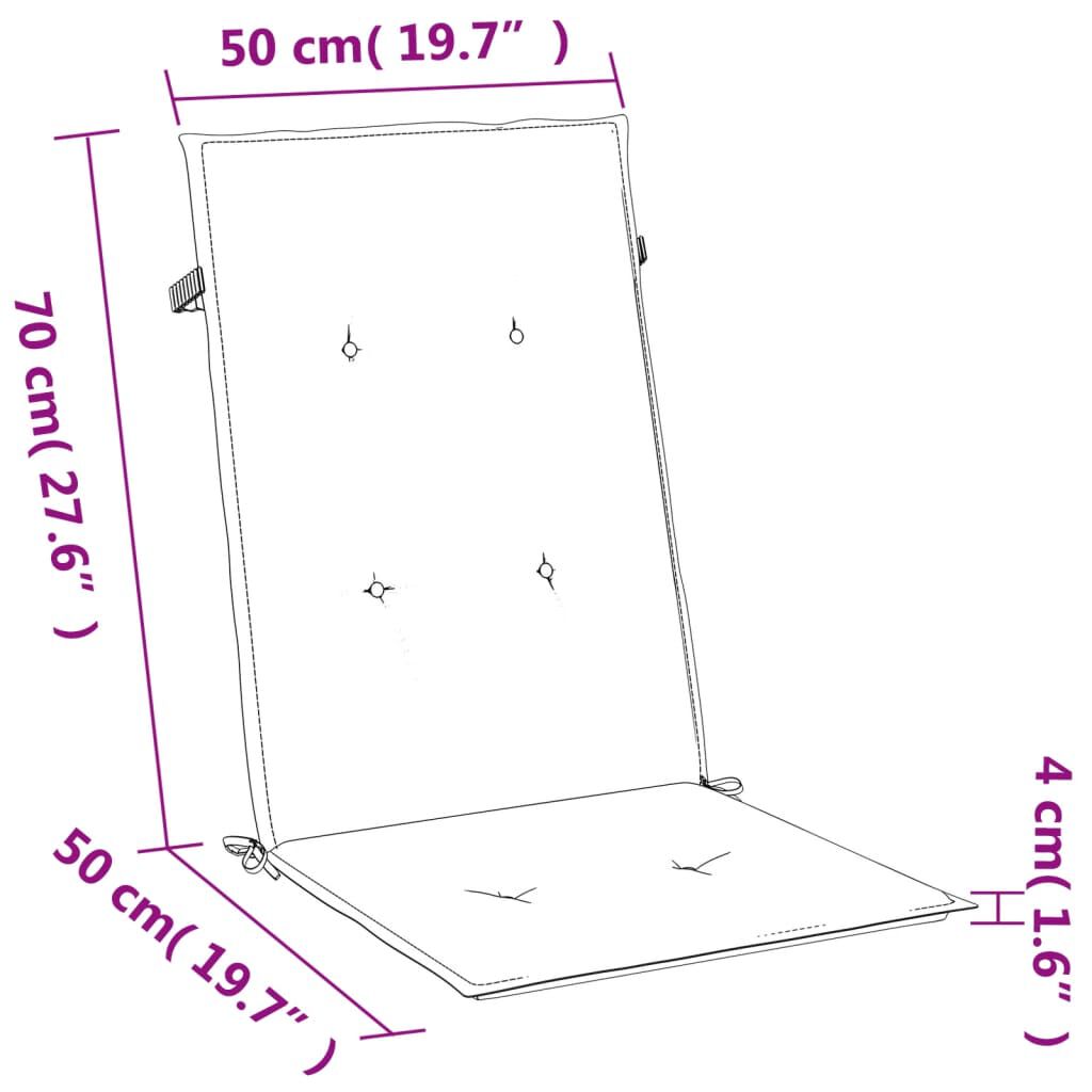 vidaXL Μαξιλάρια Καρέκλας με Πλάτη 4 τεμ. Κρεμ 120x50x4εκ. Ύφασμα