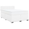 vidaXL Κρεβάτι Boxspring με Στρώμα Λευκό 140x200εκ.από Συνθετικό Δέρμα