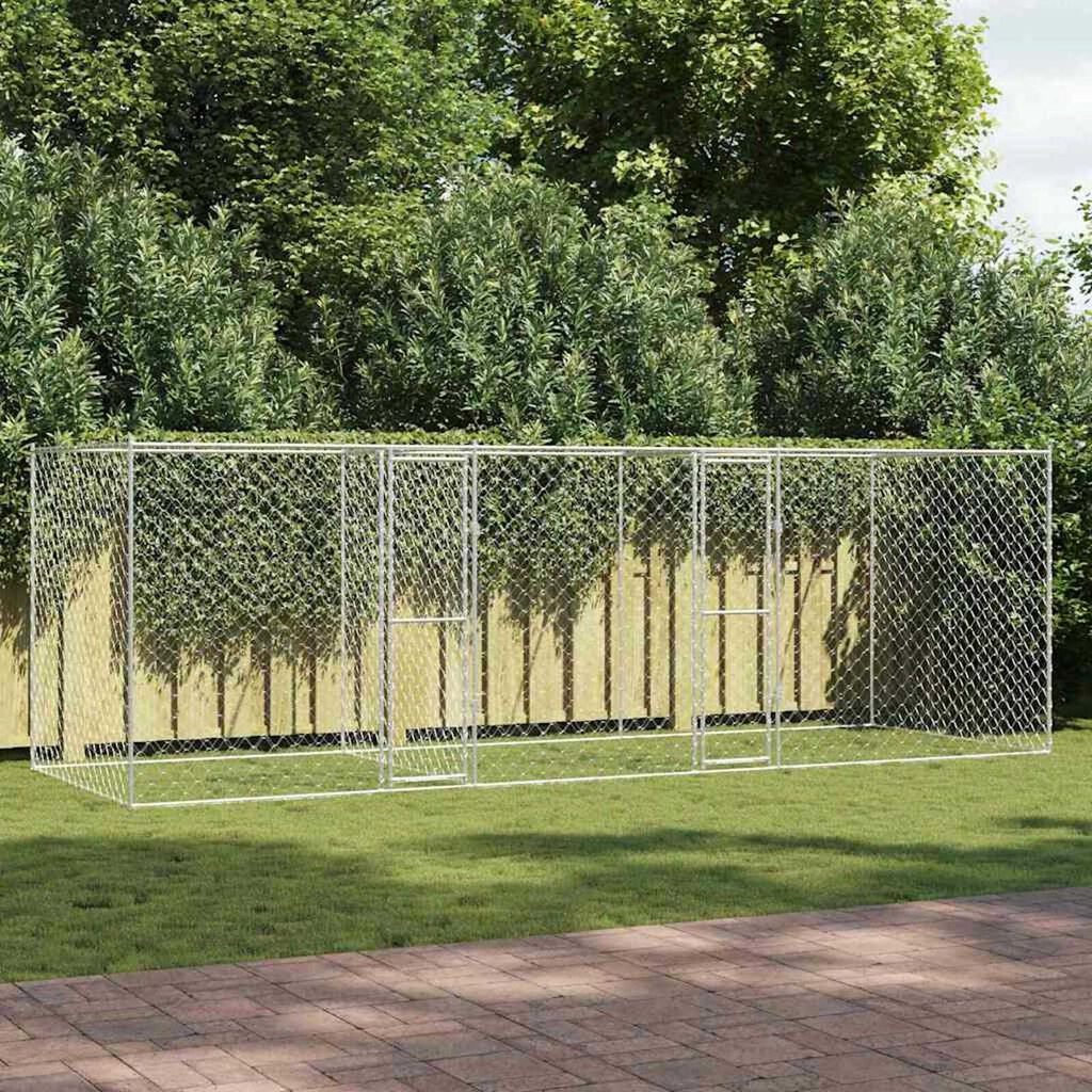 Κλουβί σκύλου Ασημί 600 x 200 x 200 εκ. Επικαλυμμένος Χάλυβας