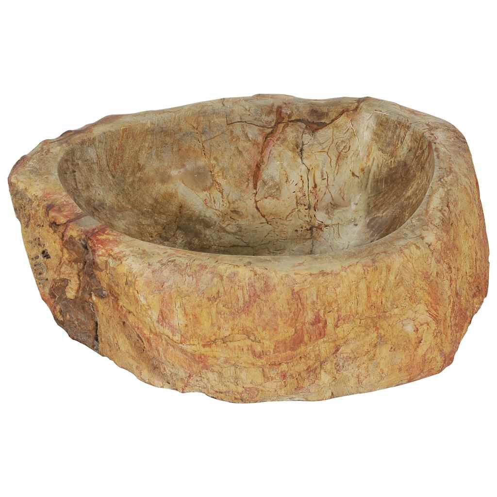 vidaXL Νιπτήρας Απολίθωμα Κρεμ 45 x 35 x 15 εκ. Πέτρινος