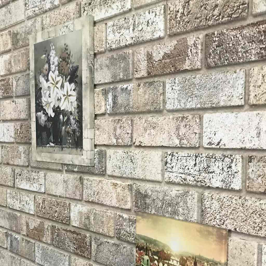 vidaXL Πάνελ Τοίχου 3D 10 τεμ. Σχέδιο Τούβλα Χρώμα Άμμου EPS