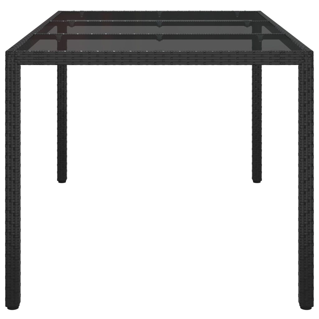 vidaXL Τραπέζι Φαγητού Κήπου Μαύρο 150x90x75 εκ Πολυ Ρατάν