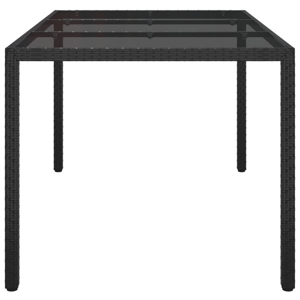 vidaXL Τραπέζι Φαγητού Κήπου Μαύρο 150x90x75 εκ Πολυ Ρατάν