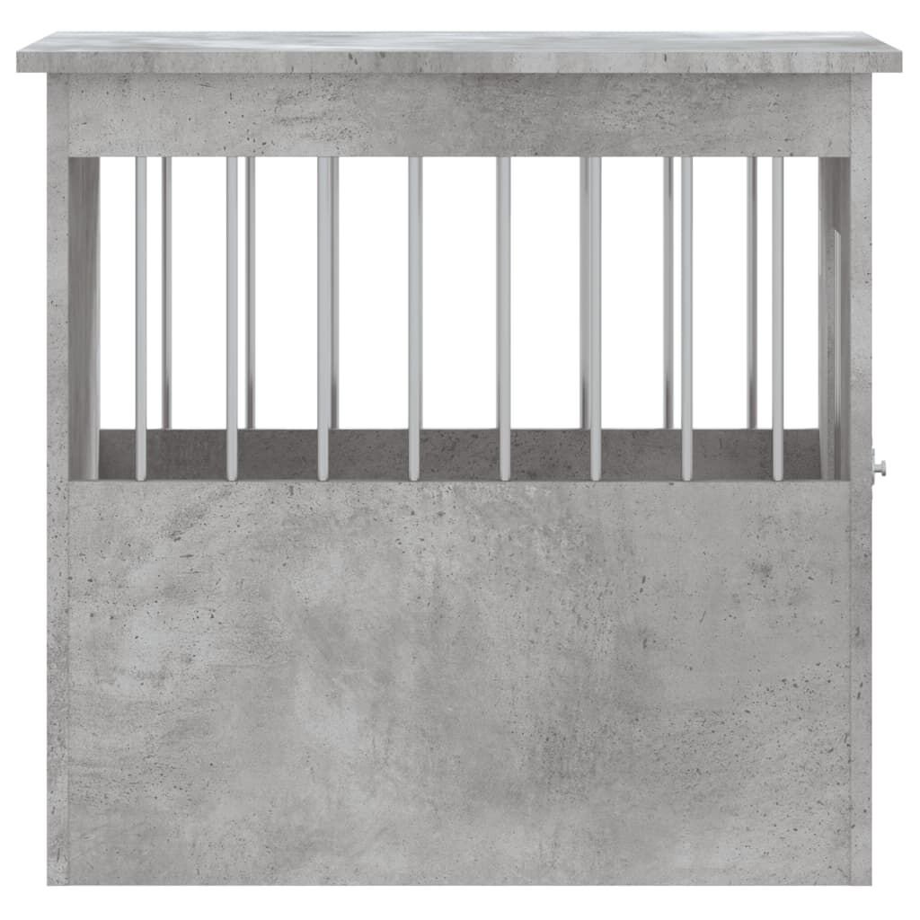 vidaXL Κλουβί Σκύλου Γκρι Σκυροδεμ. 45x62x59 εκ. Επεξεργ. Ξύλο