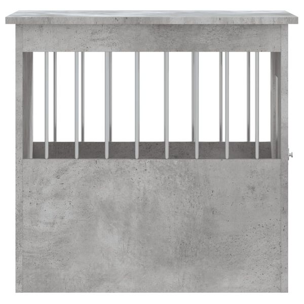 vidaXL Κλουβί Σκύλου Γκρι Σκυροδεμ. 45x62x59 εκ. Επεξεργ. Ξύλο