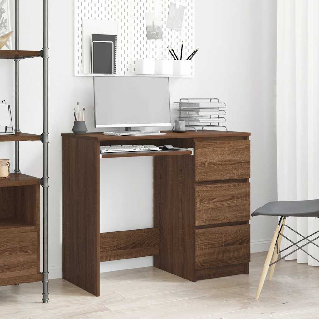 vidaXL Γραφείο Καφέ Δρυς 90 x 45 x 76 εκ. από Επεξεργασμένο Ξύλο