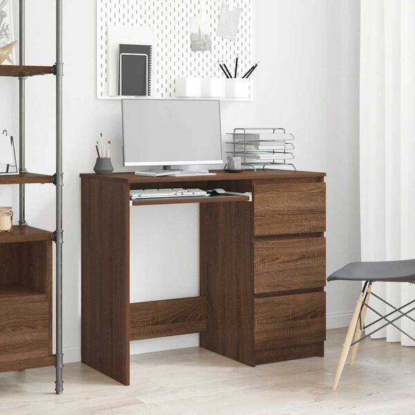 vidaXL Γραφείο Καφέ Δρυς 90 x 45 x 76 εκ. από Επεξεργασμένο Ξύλο