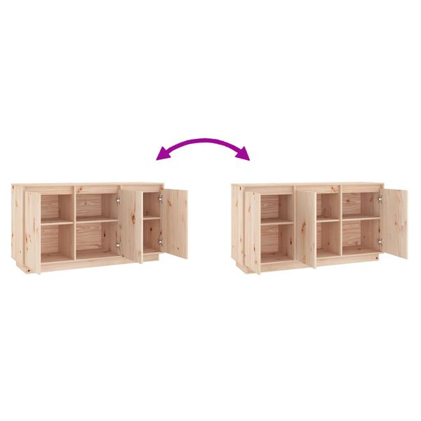 vidaXL Ντουλάπι 111x34x60 εκ. από Μασίφ Ξύλο Πεύκου