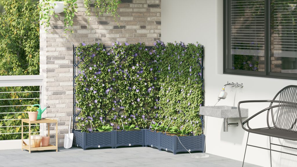 vidaXL Ζαρντινιέρες κήπου Γκρι 120 x 120 x 126 cm Ατσάλι