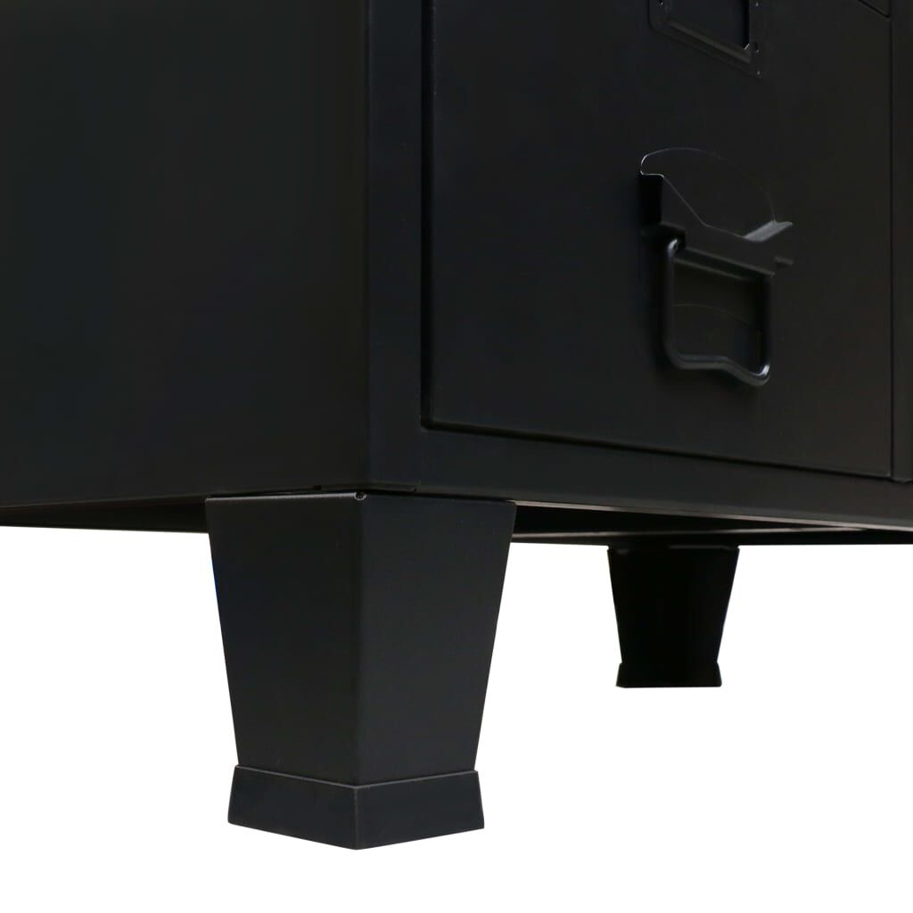 vidaXL Ντουλάπι με Βιομηχανικό Στιλ Μαύρο 67 x 35 x 107 εκ. Μεταλλικό