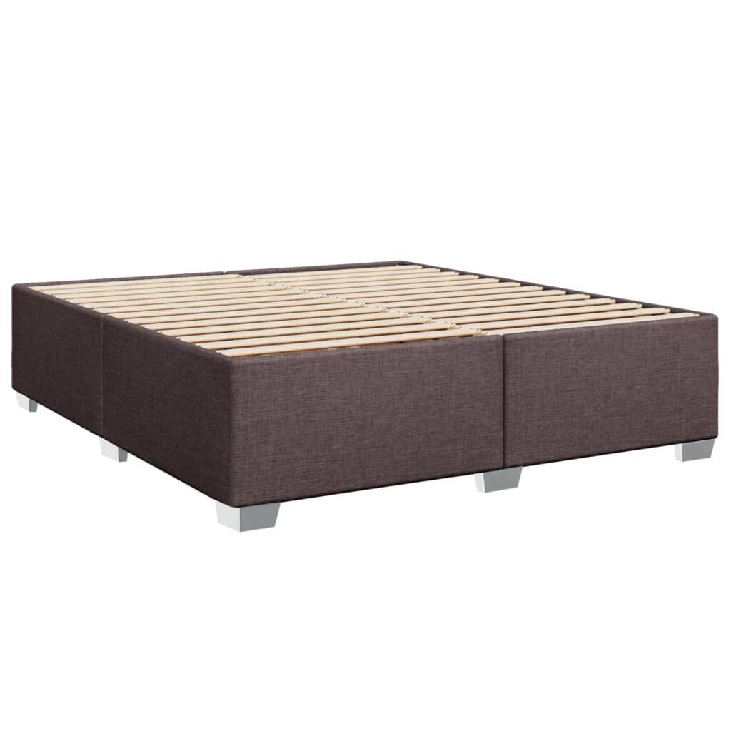 vidaXL Κρεβάτι Boxspring με Στρώμα Σκούρο Καφέ 180x200 εκ Υφασμάτινο