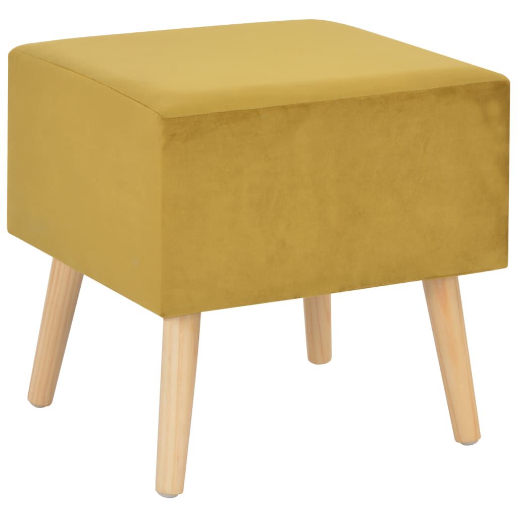 vidaXL Κομοδίνο Μουσταρδί 40 x 35 x 40 εκ. Βελούδινο