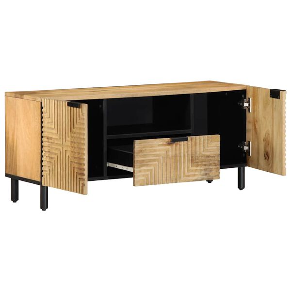 vidaXL Ντουλάπι τηλεόρασης καφέ 105x33x46 cm από μασίφ ξύλο Mango