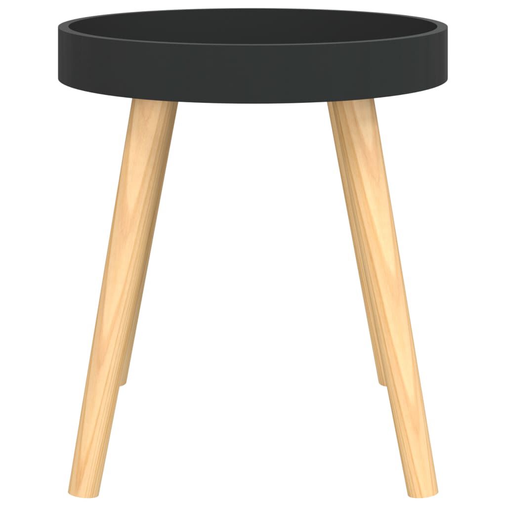 vidaXL Βοηθητικό Τραπέζι Μαύρο 38x38x40 εκ. Επεξ. Ξύλο & Μασίφ Πεύκο