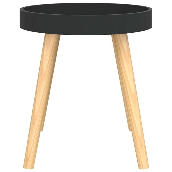 vidaXL Βοηθητικό Τραπέζι Μαύρο 38x38x40 εκ. Επεξ. Ξύλο & Μασίφ Πεύκο
