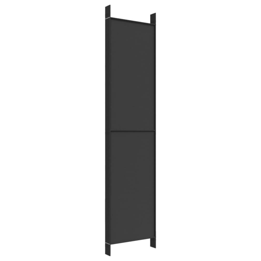 vidaXL Διαχωριστικό Δωματίου με 6 Πάνελ Μαύρο 300x220 εκ. από Ύφασμα