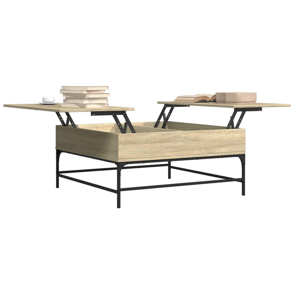 vidaXL Τραπεζάκι Σαλονιού Sonoma Δρυς 95x95x45 εκ Επεξ. Ξύλο + Μέταλλο