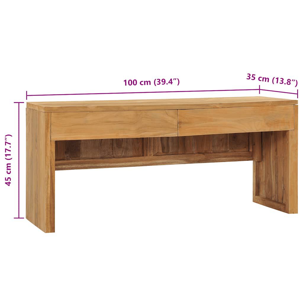 vidaXL Έπιπλο Τηλεόρασης 100 x 35 x 45 εκ. από Μασίφ Ξύλο Teak