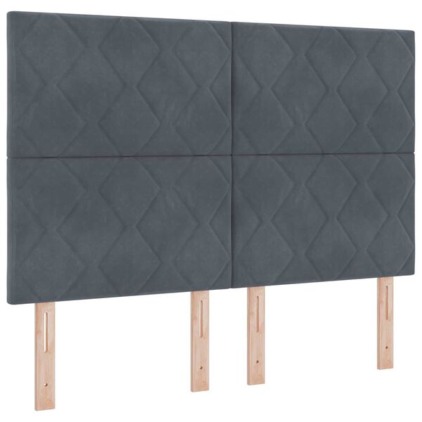 vidaXL Κρεβάτι Box Spring LED με Στρώμα Σκούρο Γκρι 140 x 190 cm