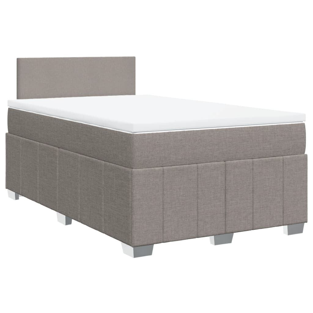 vidaXL Κρεβάτι Boxspring με Στρώμα Taupe 120x200 εκ. Υφασμάτινο