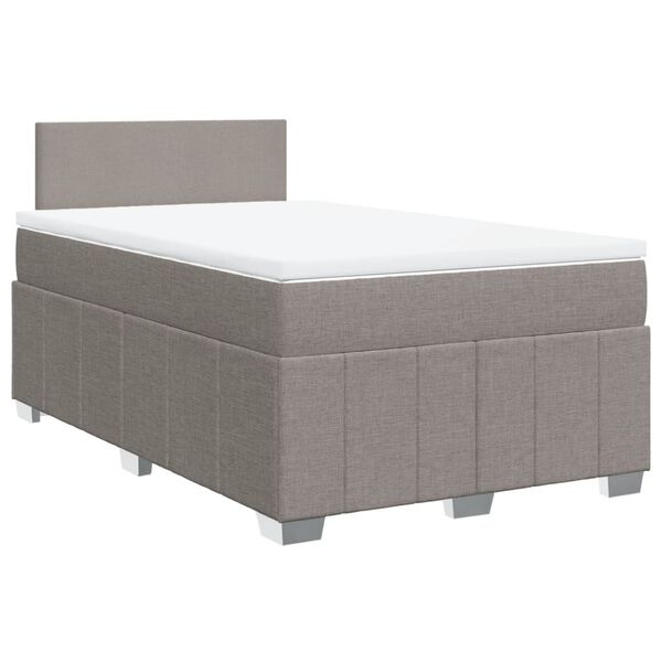 vidaXL Κρεβάτι Boxspring με Στρώμα Taupe 120x200 εκ. Υφασμάτινο