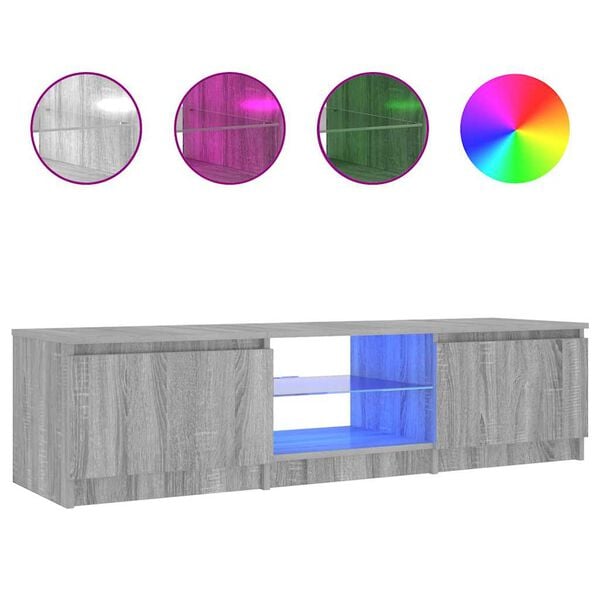 vidaXL Έ&pi;&iota;&pi;&lambda;&omicron; &Tau;&eta;&lambda;&epsilon;ό&rho;&alpha;&sigma;&eta;&sigmaf; &mu;&epsilon; LED &Gamma;&kappa;&rho;&iota; Sonoma 140 x 40 x 36 &epsilon;&kappa;.