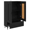 vidaXL Highboard &Mu;&alpha;ύ&rho;&eta; &Omicron;&xi;&upsilon;ά 69,5 x 31 x 115 &epsilon;&kappa;. &Epsilon;&pi;&epsilon;&xi;&epsilon;&rho;&gamma;&alpha;&sigma;&mu;έ&nu;&omicron; &xi;ύ&lambda;&omicron;