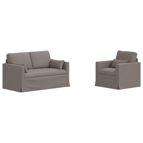 vidaXL &Kappa;&alpha;&nu;&alpha;&pi;έ&sigmaf; 2 pcs Taupe 139 x 78 x 80 &epsilon;&kappa; ύ&phi;&alpha;&sigma;&mu;&alpha;