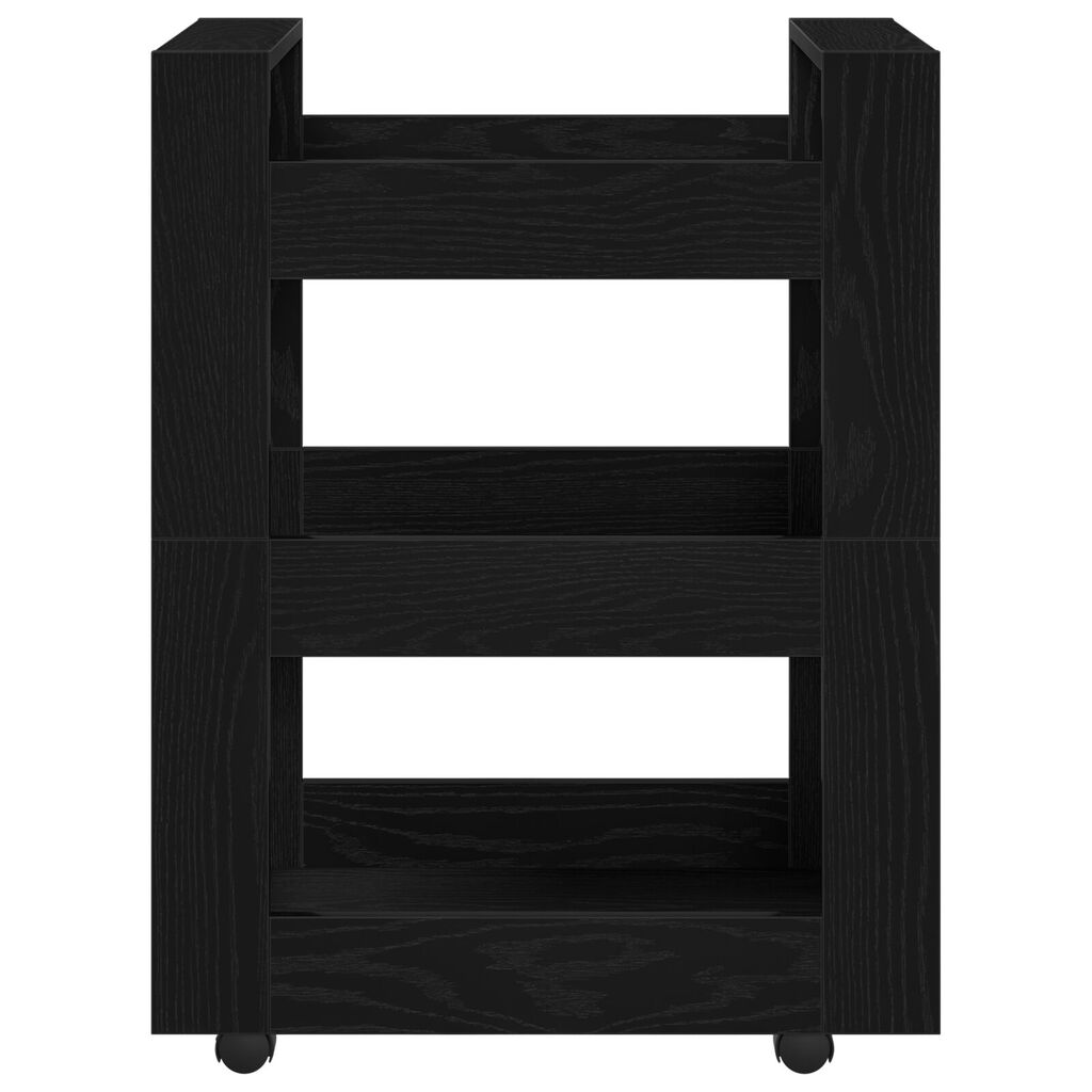 vidaXL Τροχός Κουζίνας Μαύρη Βελανιδιά 60x45x80 εκ. Ξύλο Μηχανικής Κατεργασίας