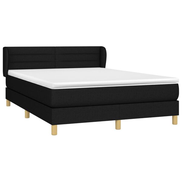 vidaXL &Kappa;&rho;&epsilon;&beta;ά&tau;&iota; Boxspring &mu;&epsilon; &Sigma;&tau;&rho;ώ&mu;&alpha; &Mu;&alpha;ύ&rho;&omicron; 140x190 &epsilon;&kappa;. &Upsilon;&phi;&alpha;&sigma;&mu;ά&tau;&iota;&nu;&omicron;