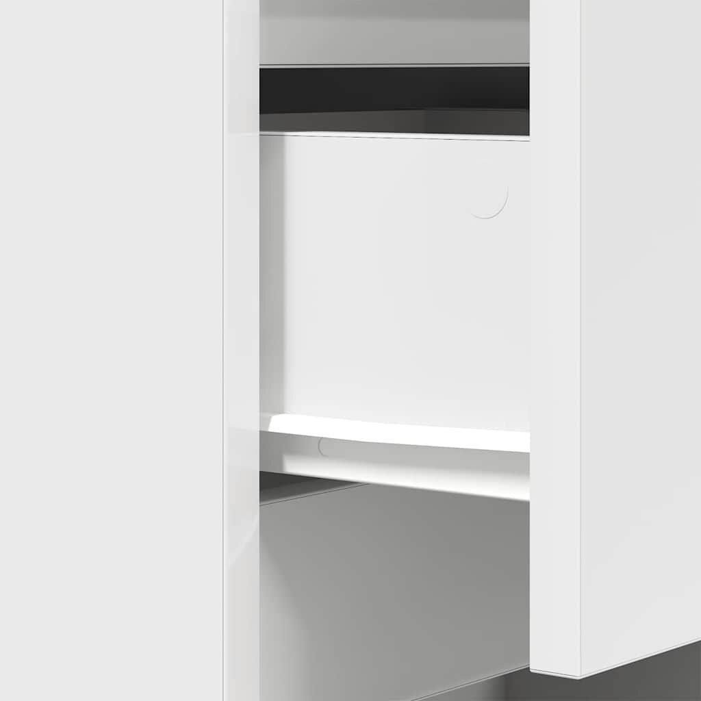 vidaXL Κομοδίνο με 3 συρτάρια Λευκό 39x35x65 εκ.