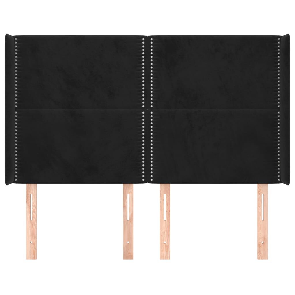 vidaXL Κεφαλάρι με Πτερύγια Μαύρο 147x16x118/128 εκ. Βελούδινο