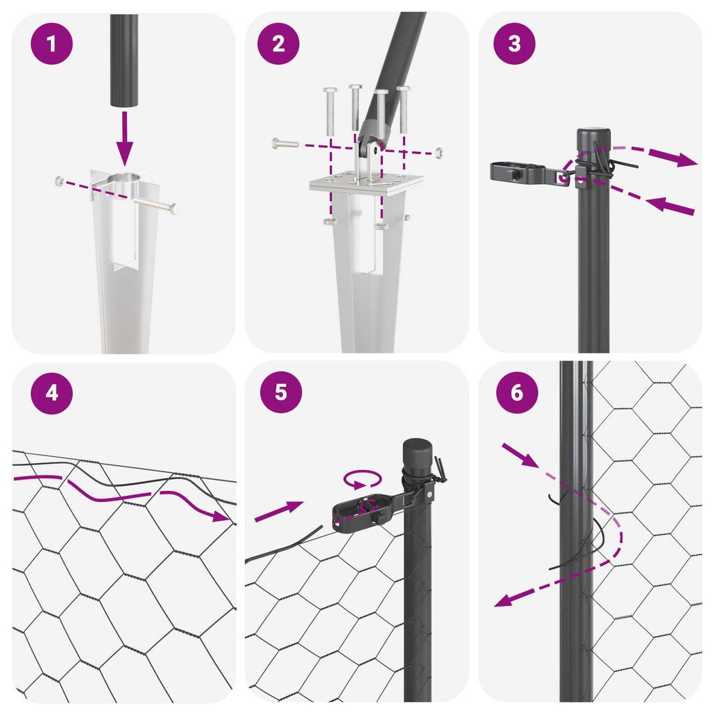 vidaXL Hexagon Fence Γκρι 1.4x10 μ Ατσάλι