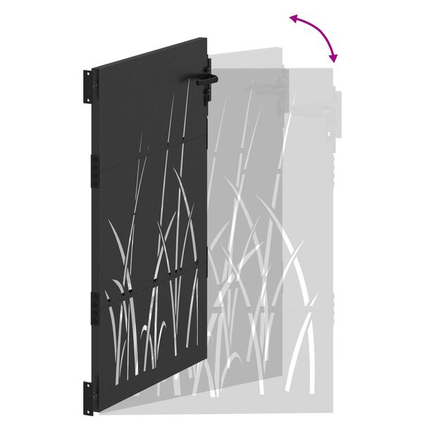 vidaXL Πύλη Κήπου Μαύρο 105 x 150 cm Ατσάλι με Επικάλυψη Πούδρας