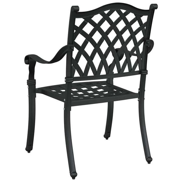 vidaXL Καρέκλα Κήπου 2 pcs Μαύρο 55 x 56.5 x 91εκ Αλουμίνιο