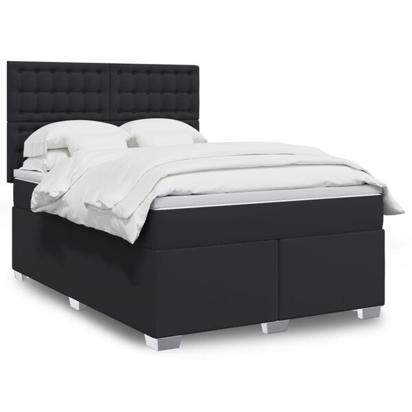 vidaXL &Kappa;&rho;&epsilon;&beta;ά&tau;&iota; Boxspring &mu;&epsilon; &Sigma;&tau;&rho;ώ&mu;&alpha; &Mu;&alpha;ύ&rho;&omicron; 140x200&epsilon;&kappa;.&alpha;&pi;ό &Sigma;&upsilon;&nu;&theta;&epsilon;&tau;&iota;&kappa;ό &Delta;έ&rho;&mu;&alpha;